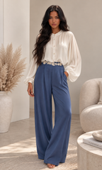 Pantalon fluide brodé ALYSMA