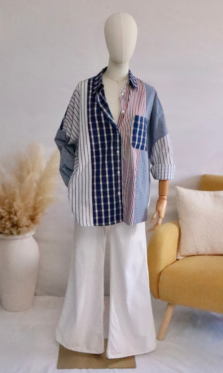 Chemise ample à carreaux