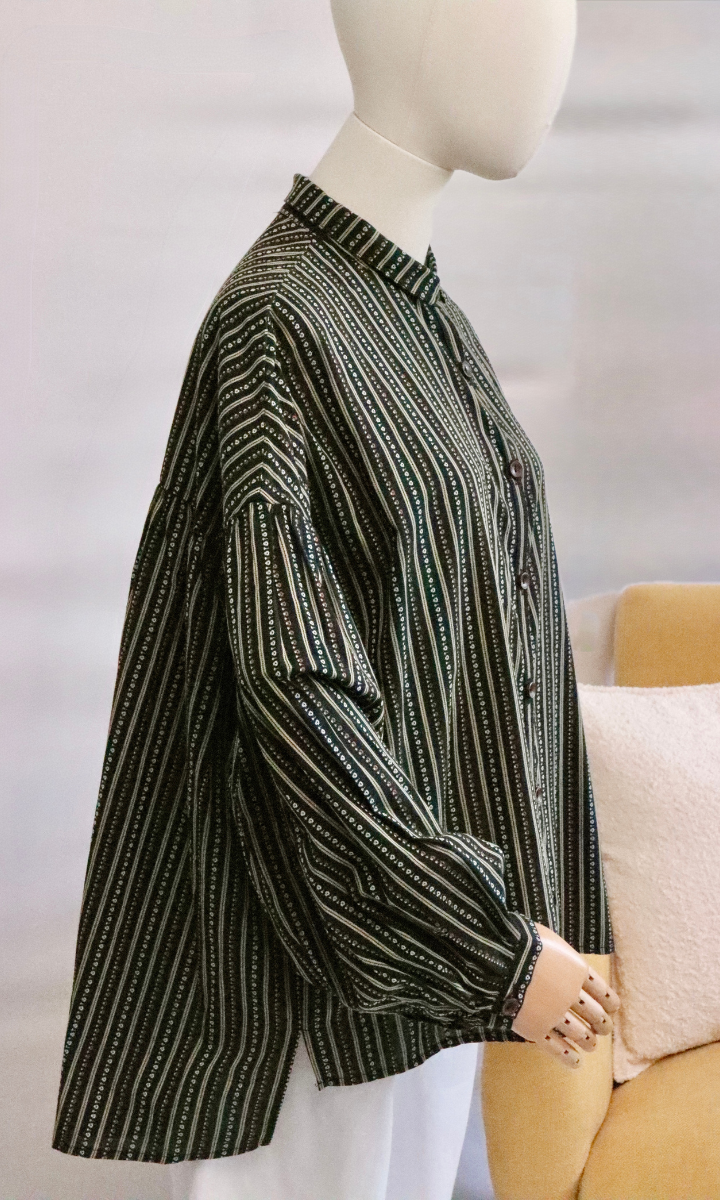Chemise en coton à motifs