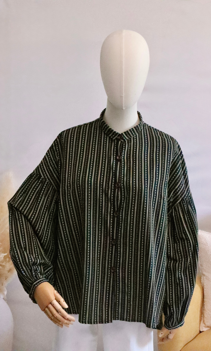 Chemise en coton à motifs