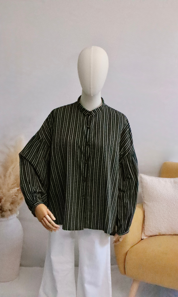 Chemise en coton à motifs