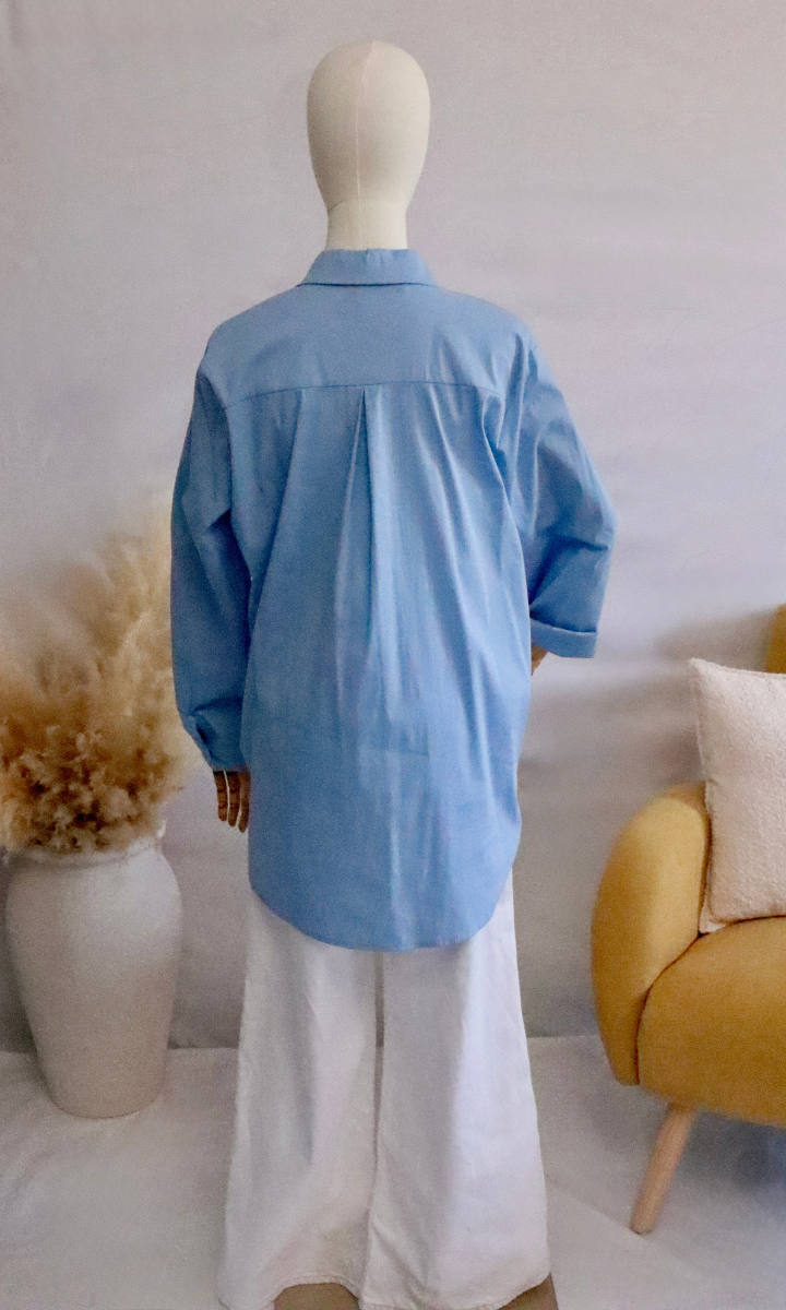 Chemise oversize à boutons invisibles