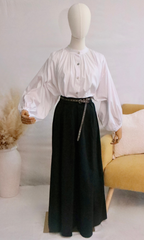 Jupe-culotte en coton avec ceinture