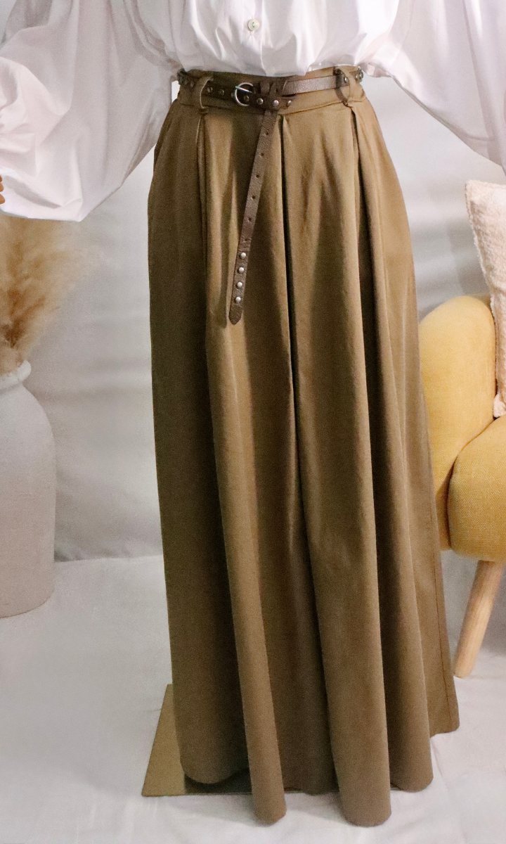 Pantalon jupe ALYSMA coloris tabac