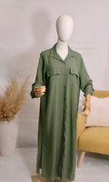 Robe chemise longue en lyocell et lin