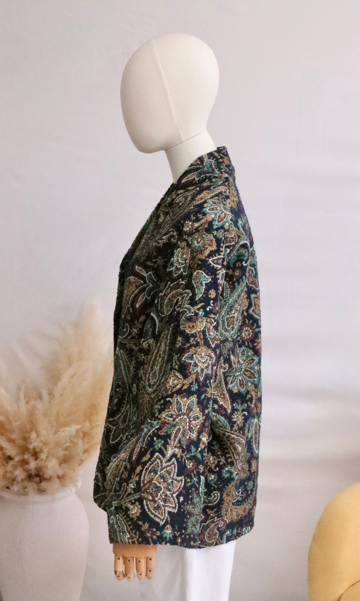 VESTE JACQUARD BLEU