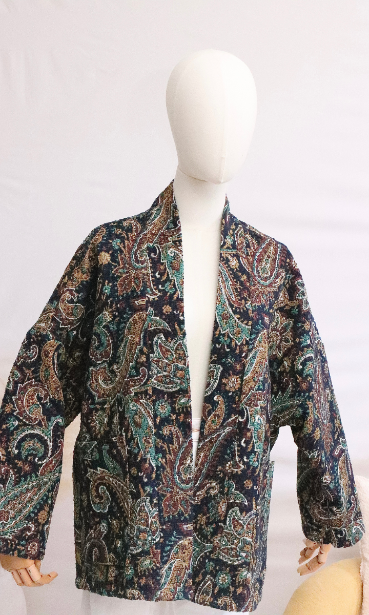 VESTE JACQUARD BLEU