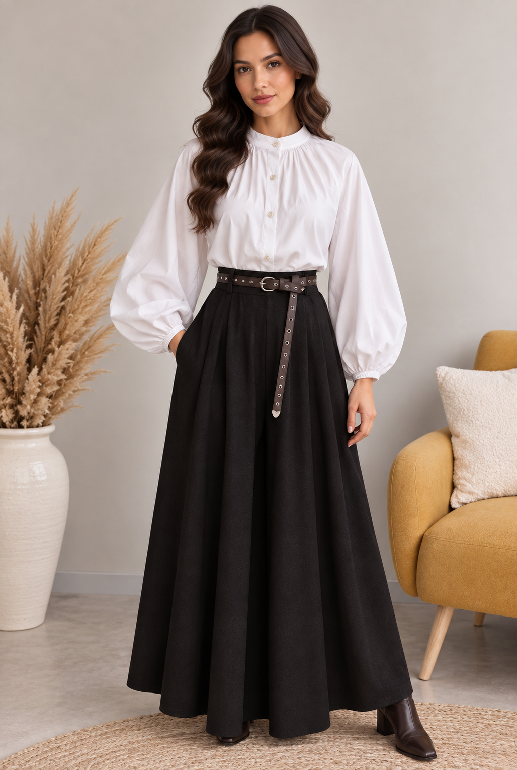 Jupe-culotte noire ALYSMA